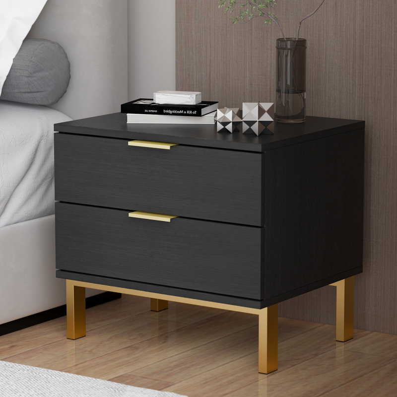 Brienne 2 - Drawer Nightstand, Black
