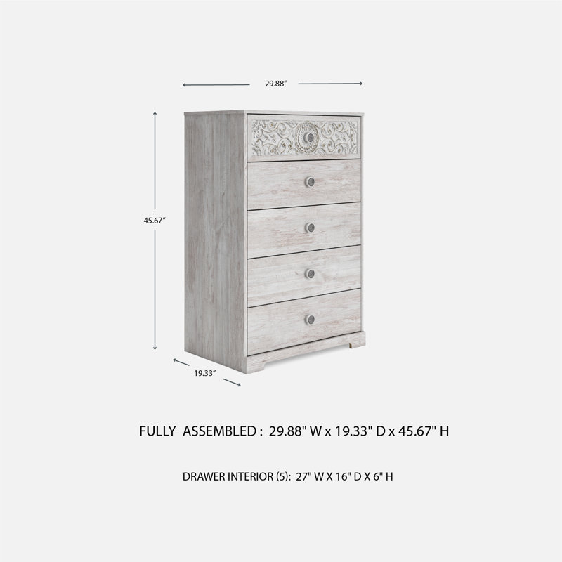 Bedriye 29.88'' W 5 - Drawer Dresser