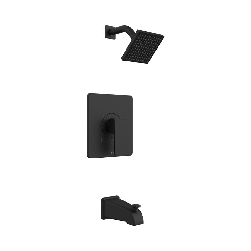 Quadrato All-In-One Kit with Rough in-Valve, Matte Black