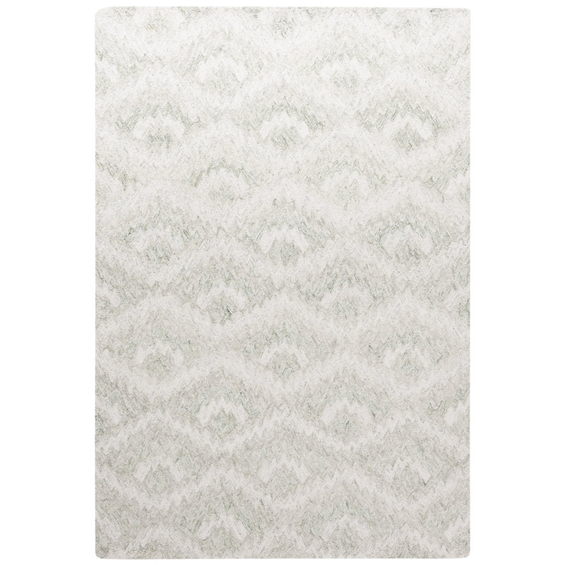 Tapis géométrique en laine / coton touffeté à la main Larkyn, Rectangle 8 pi x 10 pi