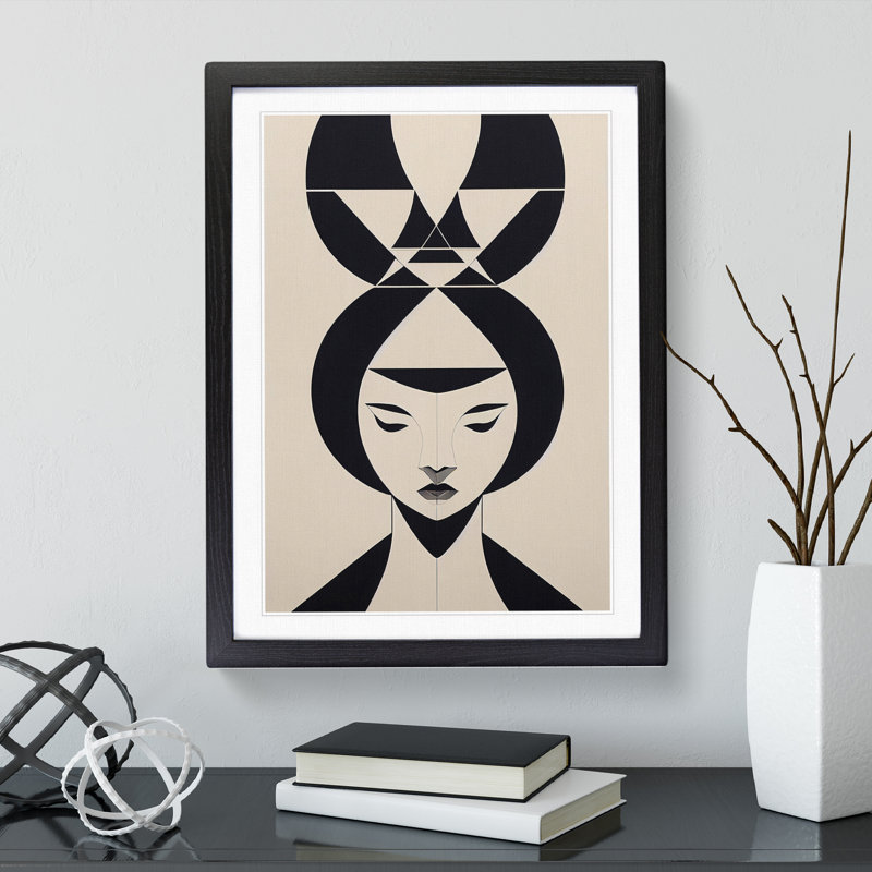 Abstract Face of a Woman No.2 - Framed Print, Black, 64cm H x 46cm W x 2cm D