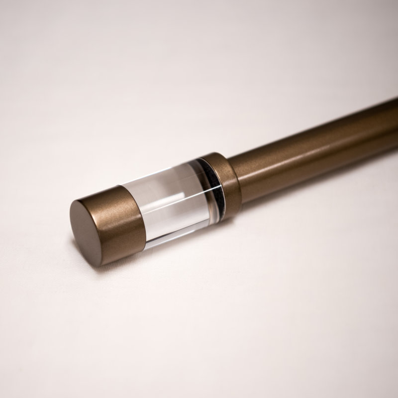 Audrinna Adjustable 1'' Single Curtain Rod, Bronze, 1.5" H x 84" W x 1.5" D