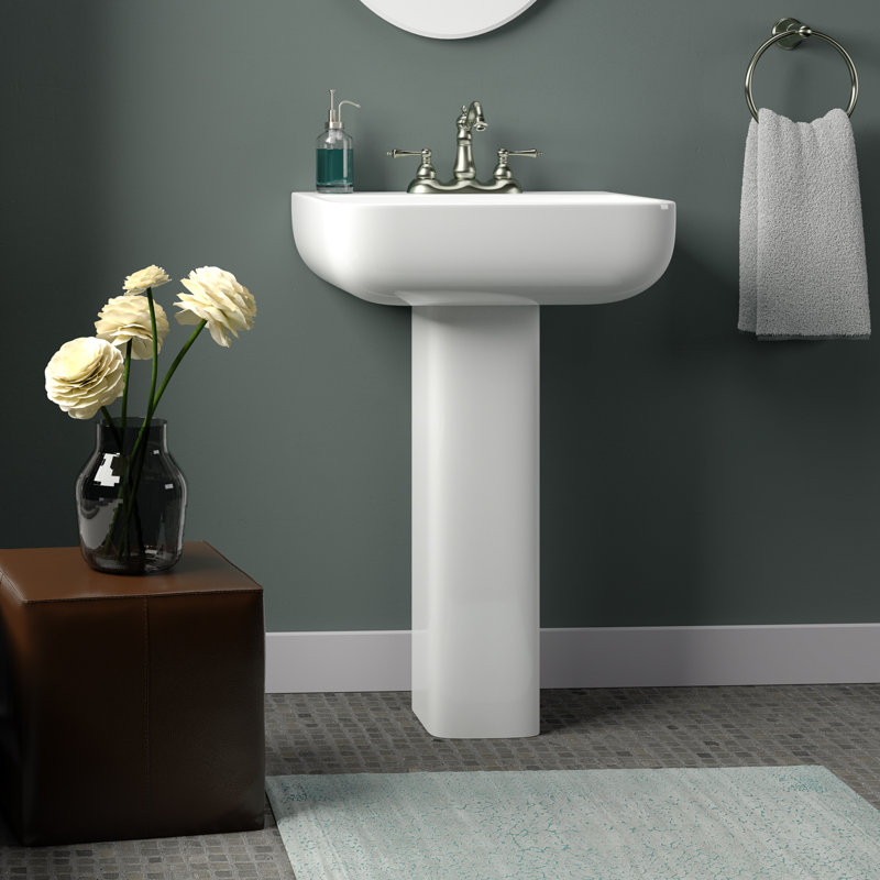 Barclay Series 16.75'' White Vitreous China Rectangular Bathroom Sink with Overflow, 8" Centers