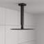 Bras de douche monobloc fixés au plafond, avec bride, en acier inoxydable noir mat.