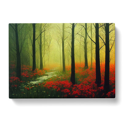 Floral Spring Forest - Wrapped Canvas