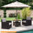 Outdoor Side Table with 1.93" Umbrella Hole Zinc-iron Alloy Tabletop for Poolside