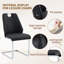 Ensemble de 4 chaises de salle à manger en similicuir noir avec texture en filet doré, anneau arrière argenté et poignée chromée, chaise de salle à manger rembourrée à dossier haut (ensemble de 4)-1668700008-1668700012