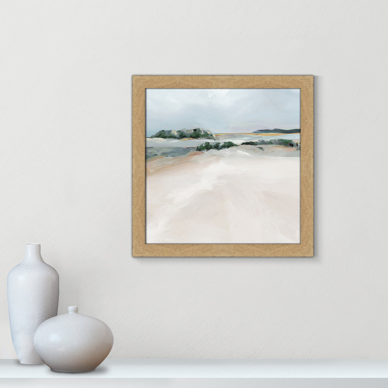 Sentier chatoyant - Peinture sur papier encadrée, H 18 po x l 18 po x P 1,12 po, Encadré naturel