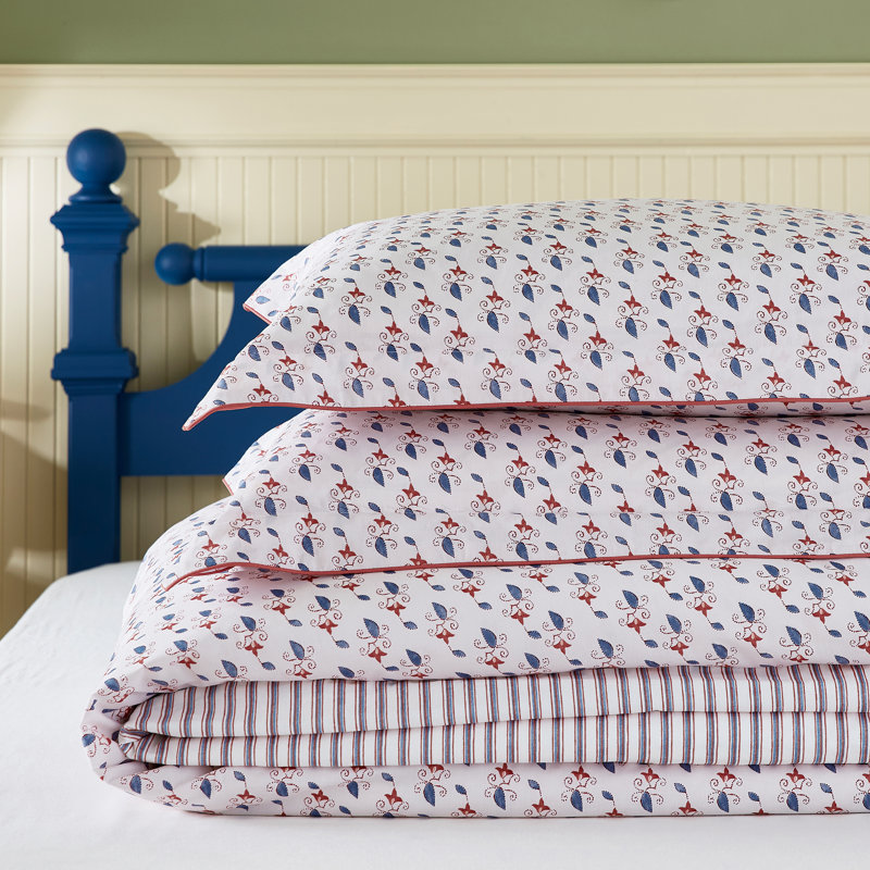 Vanessa Cotton Percale Cotton Duvet Cover Set, Single Duvet Cover + 1 Pillowcase