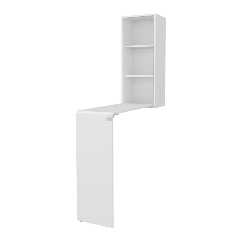 Modern Folding Table with Storage, White