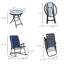 Patio 3 pièces avec 2 chaises berçantes pliantes et table basse en verre, style bistro, porche, camping, balcon, siège moderne 3 meubles bleu, pour balcon romantique