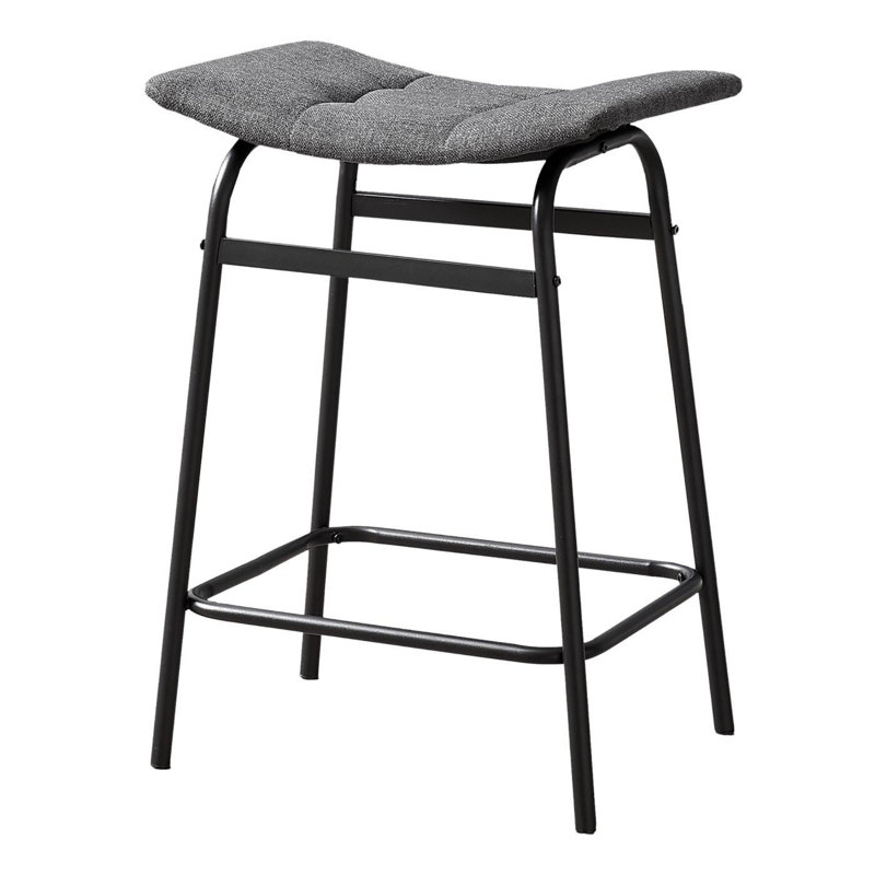 Modern Minimalist Barstool, Gray/Black