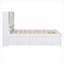 Grand lit plateforme avec rangement en bois massif de style minimaliste avec 8 tiroirs intégrés, blanc éclatant