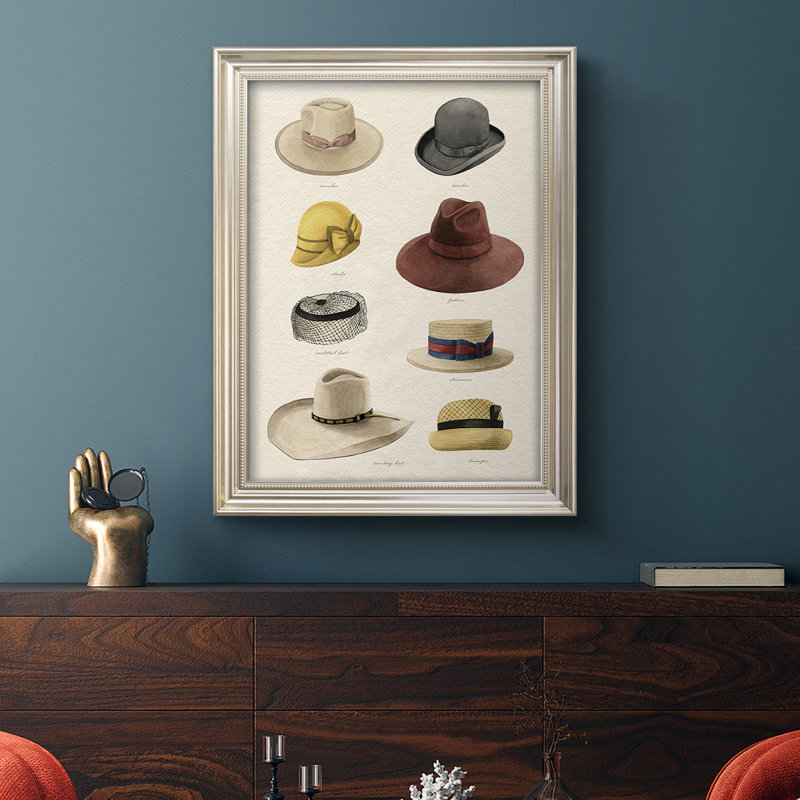 Vintage Hats II - reproduction d'art sur toile encadrée, L 23 po x H 32 po