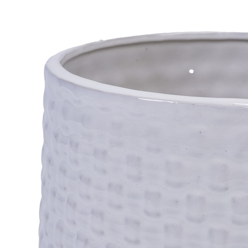 Pot de fleurs en céramique, Blanc mat