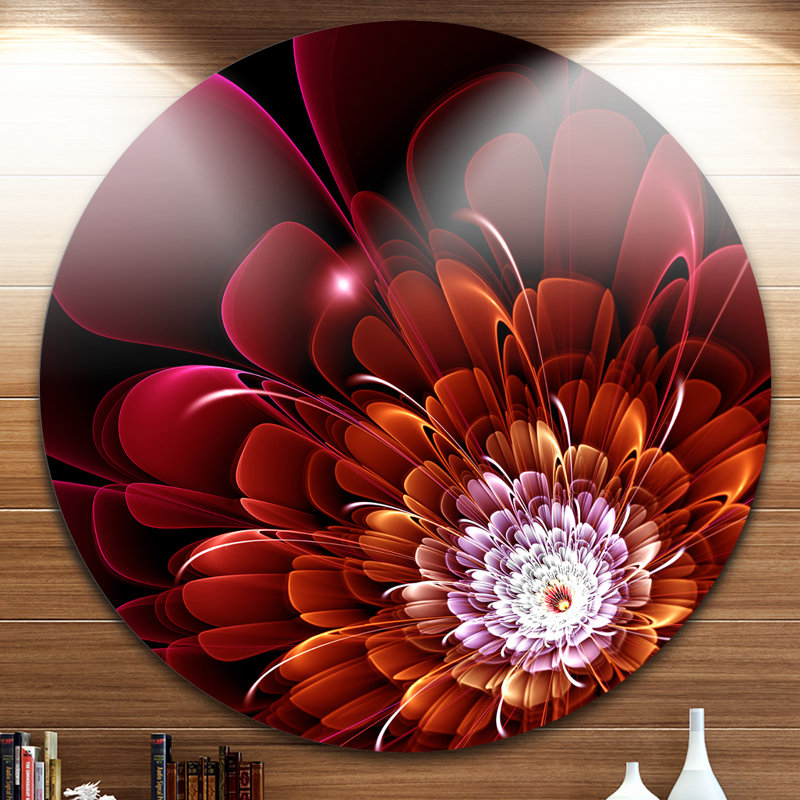 «Fractal Red and Yellow Flower», impression sur métal, H 36 po x l 36 po x P 1 po