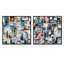 Ensemble de 2 reproductions d'art sur toile à motif abstrait Corabeth-102579342-102579343