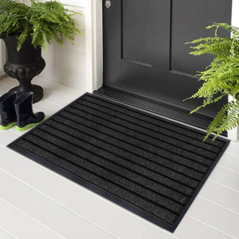 High Quality Non-Slip Indoor/Outdoor Door Mats, 40cm W x 60cm L, Black