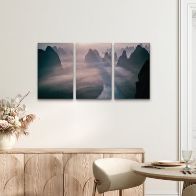 3 Panel Wall Art Set - Fabrizio Massetti 'Good Morning From Heaven' Canvas Wall Art for Living Room, Bedroom, or Office Decor by 