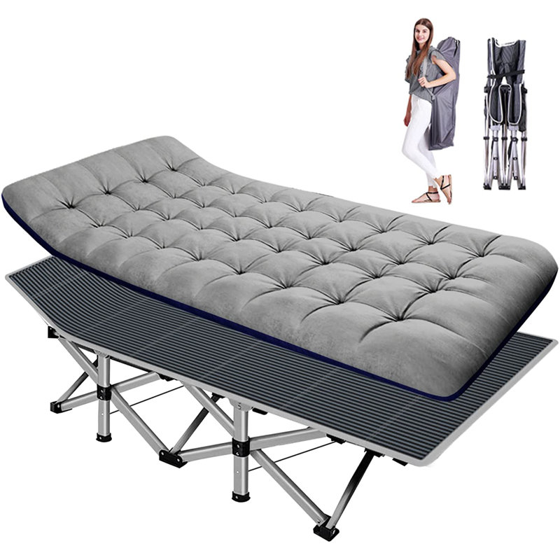 Folding Camping Cots with Thicker Mattress and Carry Bag for Adults 880lbs, Heavy Duty 28" Wide