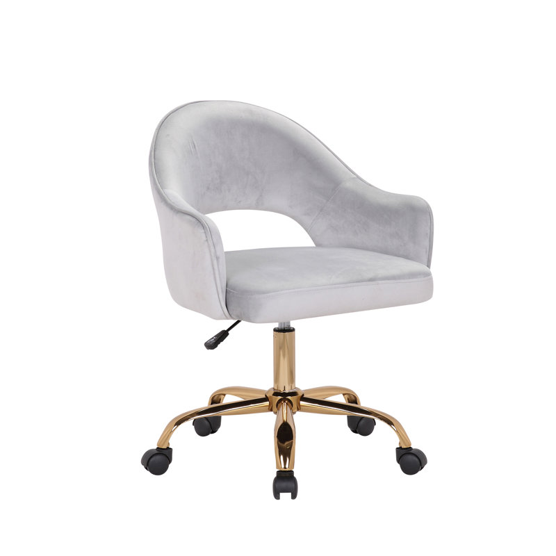 Velvet Office Chair, Grey