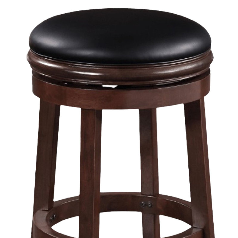 Tabouret pivotant en bois massif, Tabouret de bar (siège d'une hauteur de 29 po), Espresso