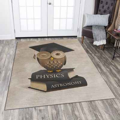 Non-Slip Woven Carpet, 3.3 x 5.9 Feet, 100% Polyester, 0.4 in Pile Height | Durable Raschel Knitting, Felt Dot Underside, Machine Washable | Elegant Digital Print Design for Living Room & Bedroom Décor