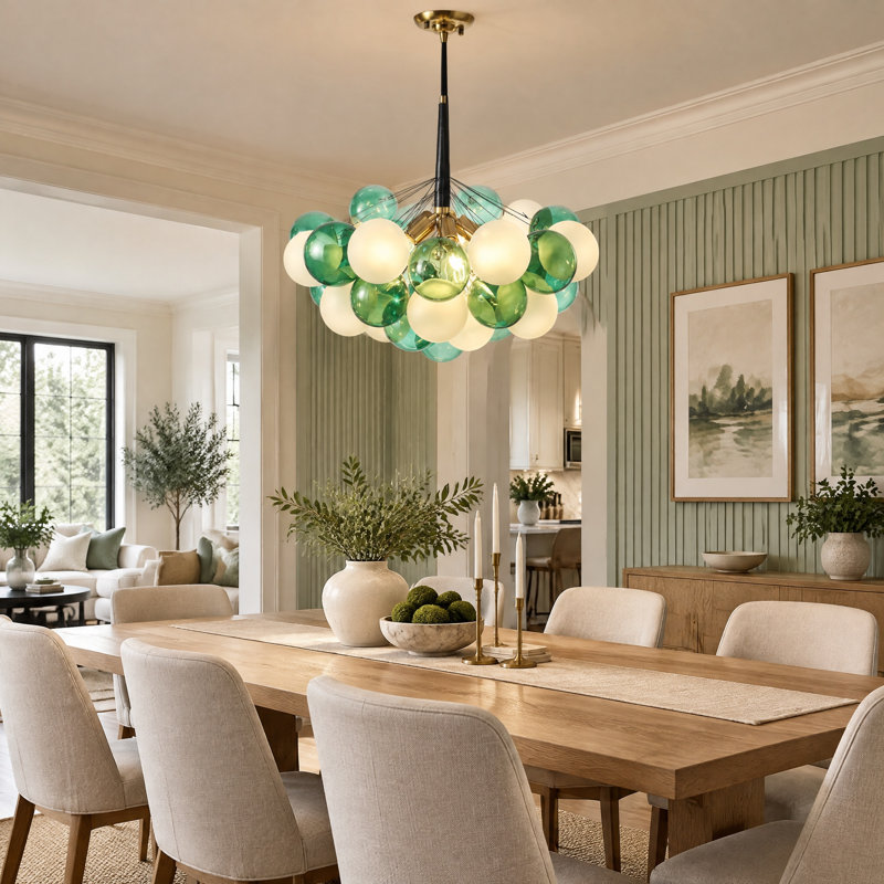 5 - Light Sputnik Sphere Glass Bubble Chandelier