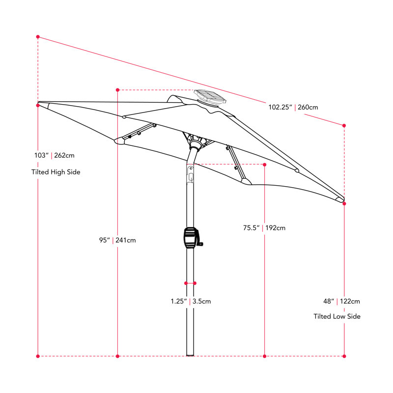 Parasol de marché solaire Salalima 9Ft