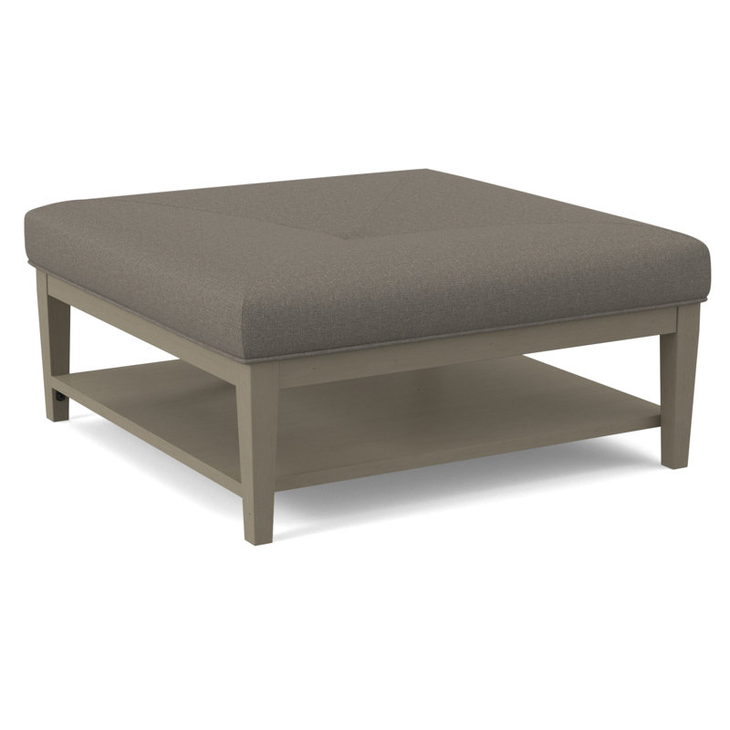 Hammond Square Ottoman, Gray Sugar Performance; 0863-84, Black Finish