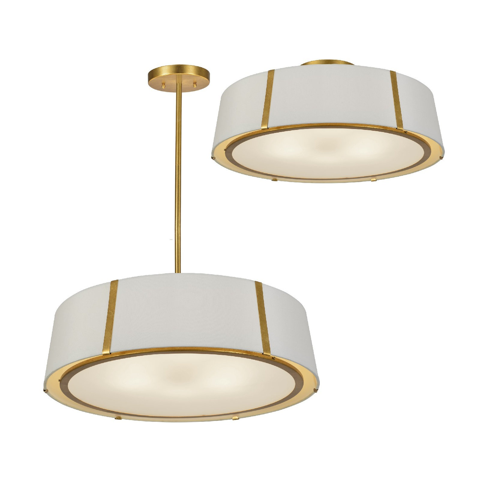 Marietta 6 - Light Dimmable Drum Chandelier, Antique Gold