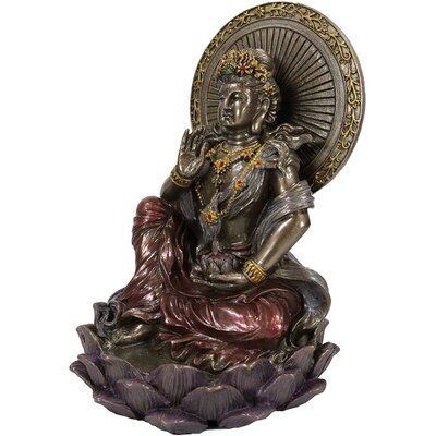 Ebros Buddha Lianhua Guanyin Kuan Yin Seated on Lotus Blossom Throne Figurine -  Bungalow Rose, CF18B7BE0FEA4996A761C8D90854029E