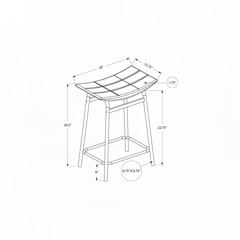 Barstool, Counter Height, Set Of 2,