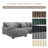 3 - Piece Upholstered Light Gray Faux Rabbit Fur Flannel Modular Sectional Sofa with Armrests & Throw Pillows-2142440420