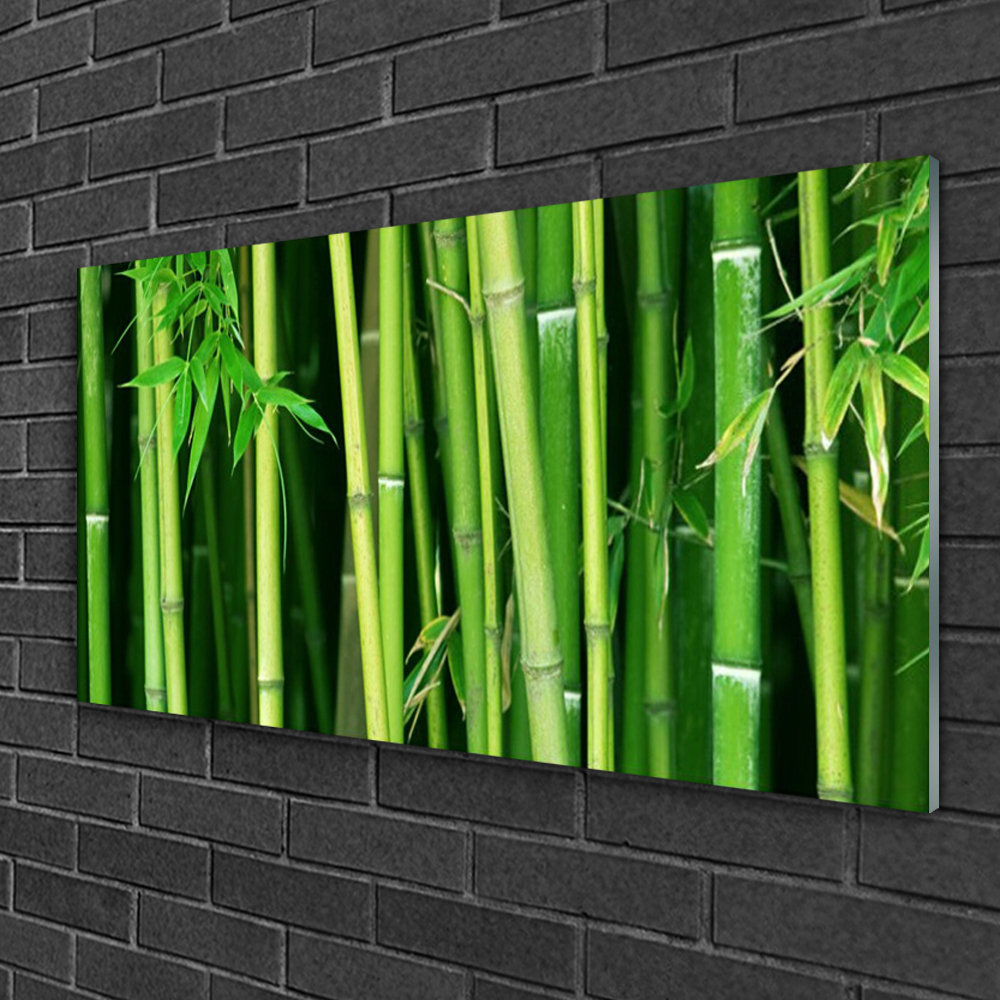 Glasbild Bamboo Stalks Floral