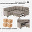 Canapé modulaire réversible de 85 po avec lit escamotable, rangement, porte-gobelets et recharge USB, canapé en L pour le salon, revêtement en chenille brun clair  -1074301518