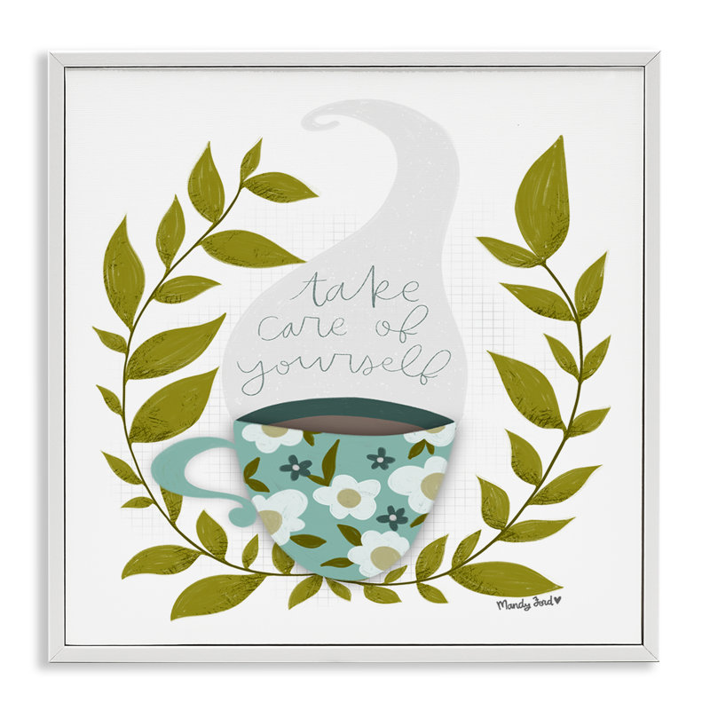 «Take Care with Relaxing Coffee», estampe numérique, design par Mandy Ford Art + Illustration, H 12 po x l 12 po