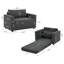 Fauteuil convertible Beverlye, fauteuil d'appoint avec port de chargement USB et pochette de rangement latérale-323291985