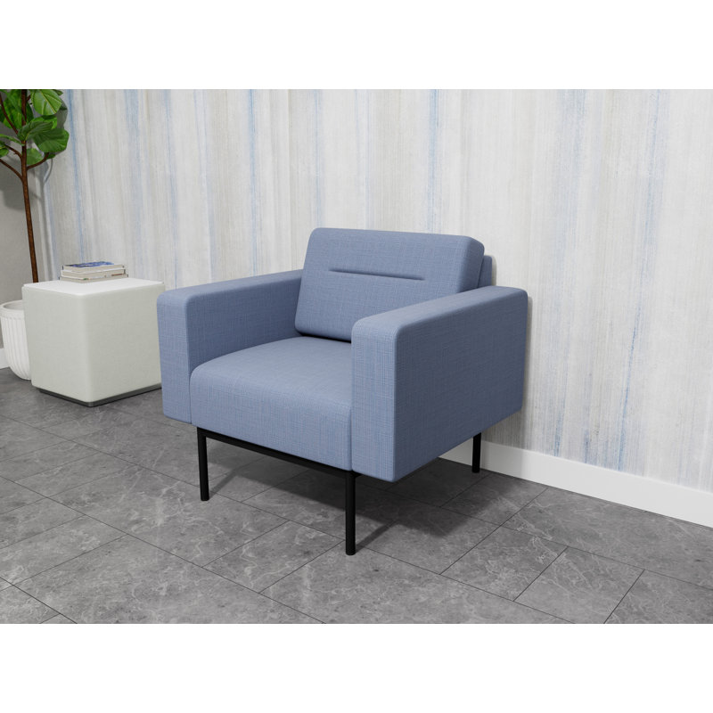 Chaise d'invité de réception Darsey, Without Power, Chambray Light Navy, Black