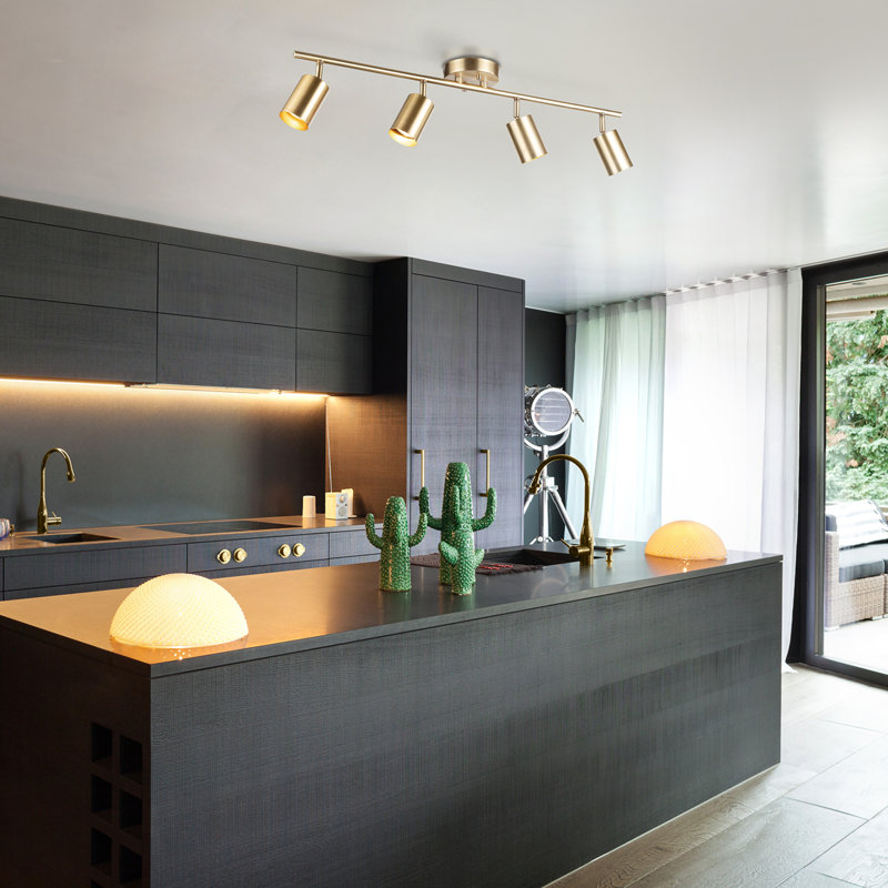 Pratt 30'' Matte Brass 4-Light Track Lighting Fixture