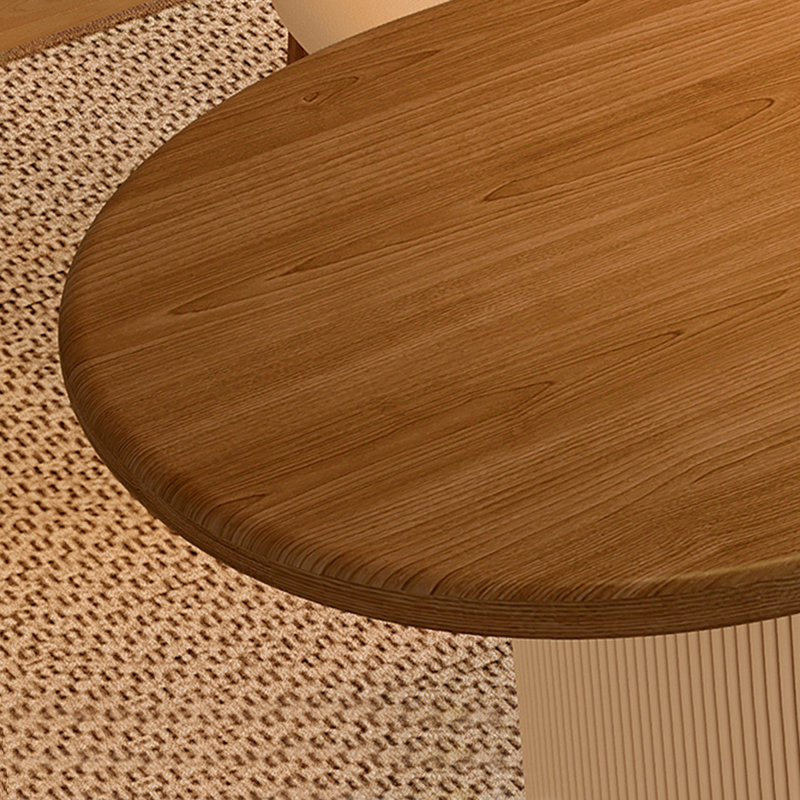 Table de salle à manger en bois massif noisette + demi-cercle, Blanc, H 29,53 po x L 62,99 po x l 31,5 po