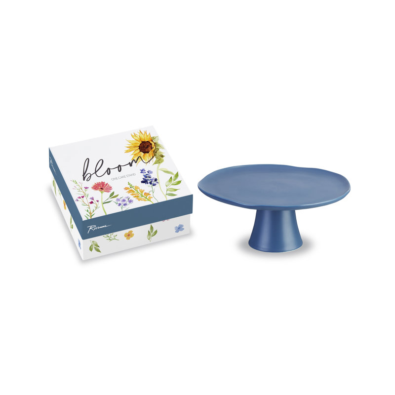 Présentoir à gâteaux à piédestal Bloom, Bleu marine