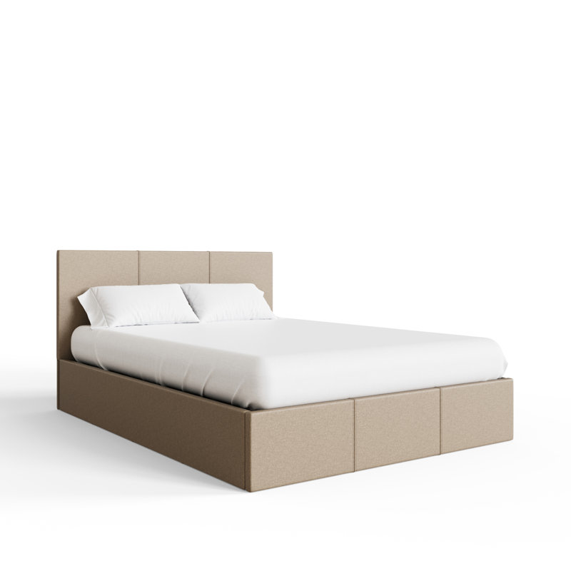 Beaird Upholstered Ottoman Storage Bed, Double (4'6), Natural