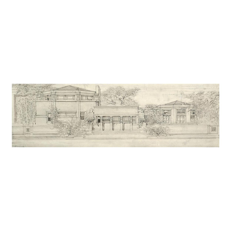 Oak Park Studio of Frank Lloyd Wright by Frank Lloyd Wright - Giclee Print, 16" H x 20" W