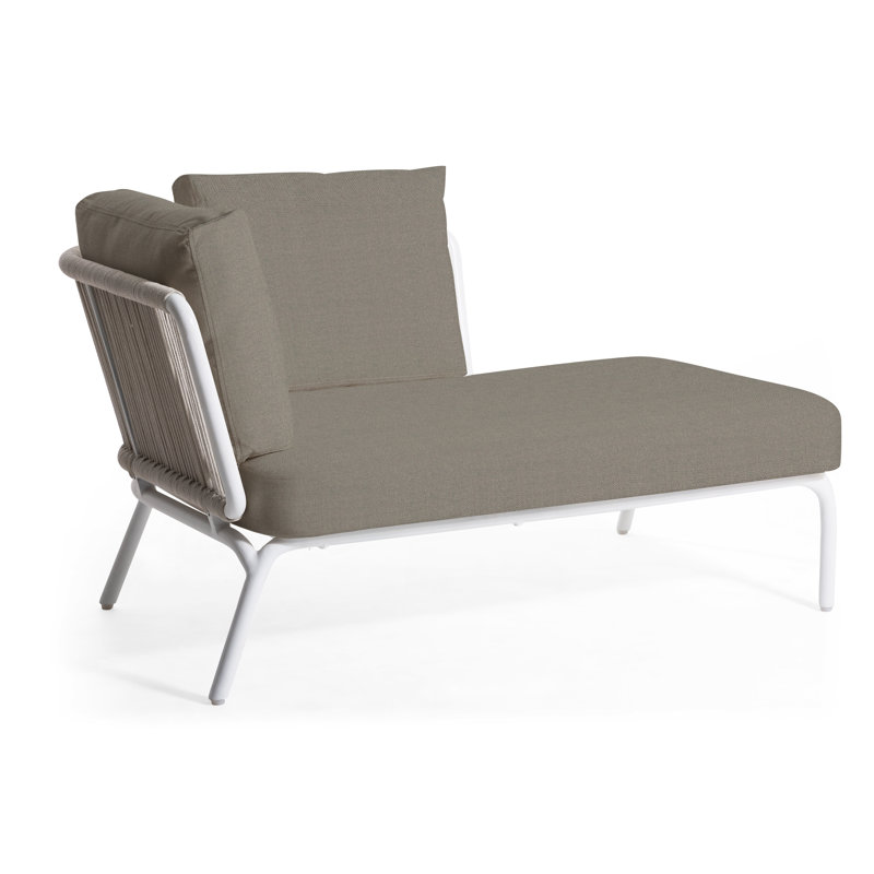 Yland 52.94'' Wide Powder Coated Aluminum Loveseat with Cushions, Lantern Slate, White