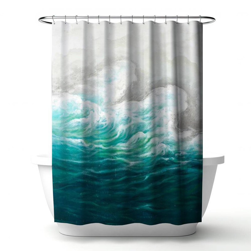 Abstract – Polyester Shower Curtain, Dye Sublimation Print, 71" W × 74" L