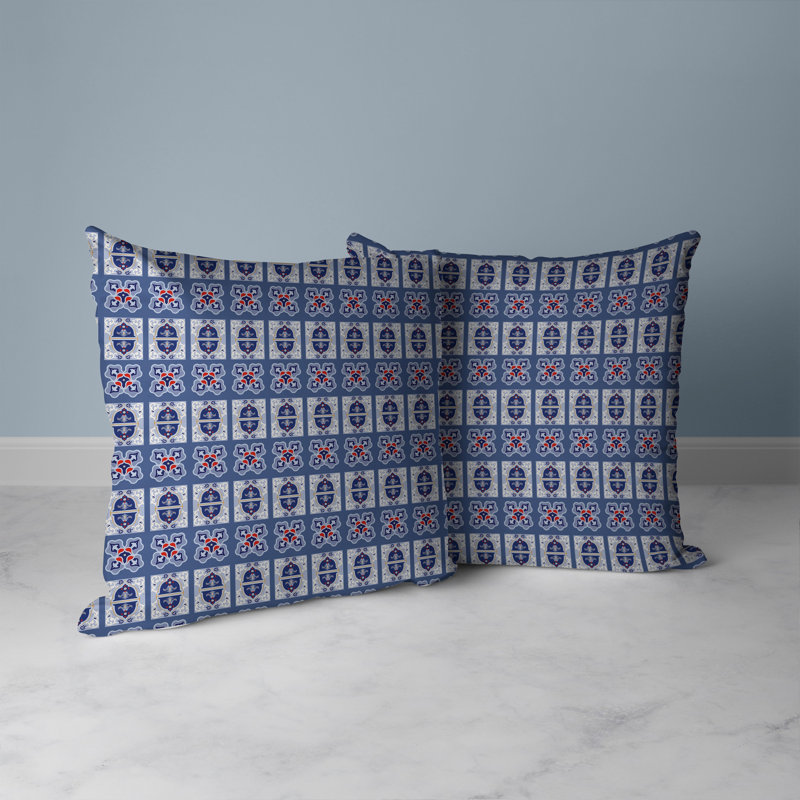 Darbari Dynasty Broadcloth Throw Pillow, 16"H x 16"W, Blue/Red