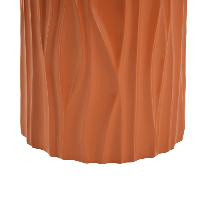 Table d'appoint sculpturale texturée Wave MGO avec conception pré-assemblée et capacité de 66 lb, Terra Cotta