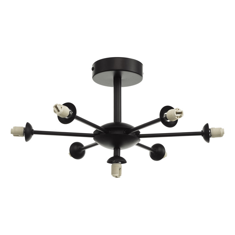 COHEN 7LT SEMI FLUSH FRAME ONLY, Matt Black