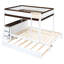 Lit simple superposé simple en noyer blanc avec rangement et bureau